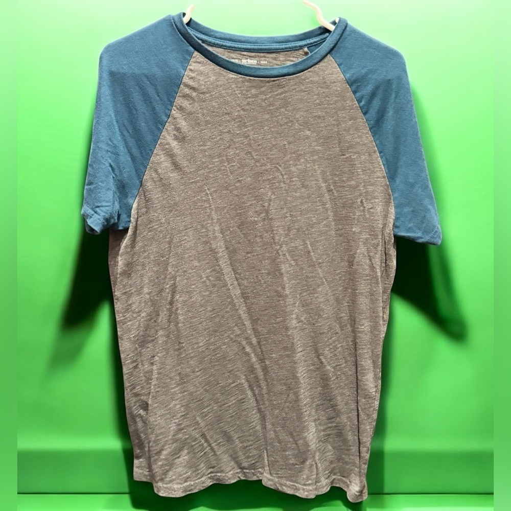 Urban pipeline Gray Blue Men's Raglan Shirt MEDIUM